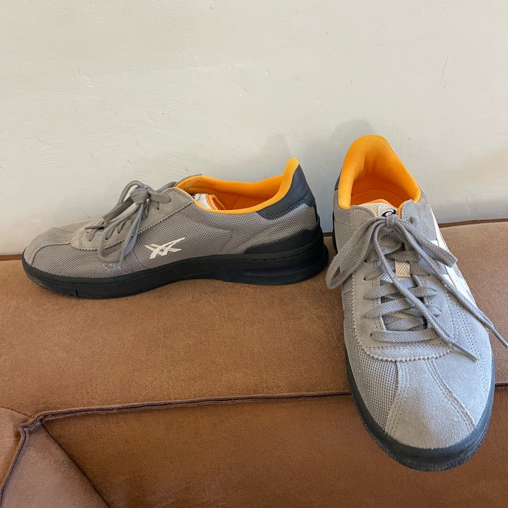 ASICS Charcoal and Tangerine Sneakers